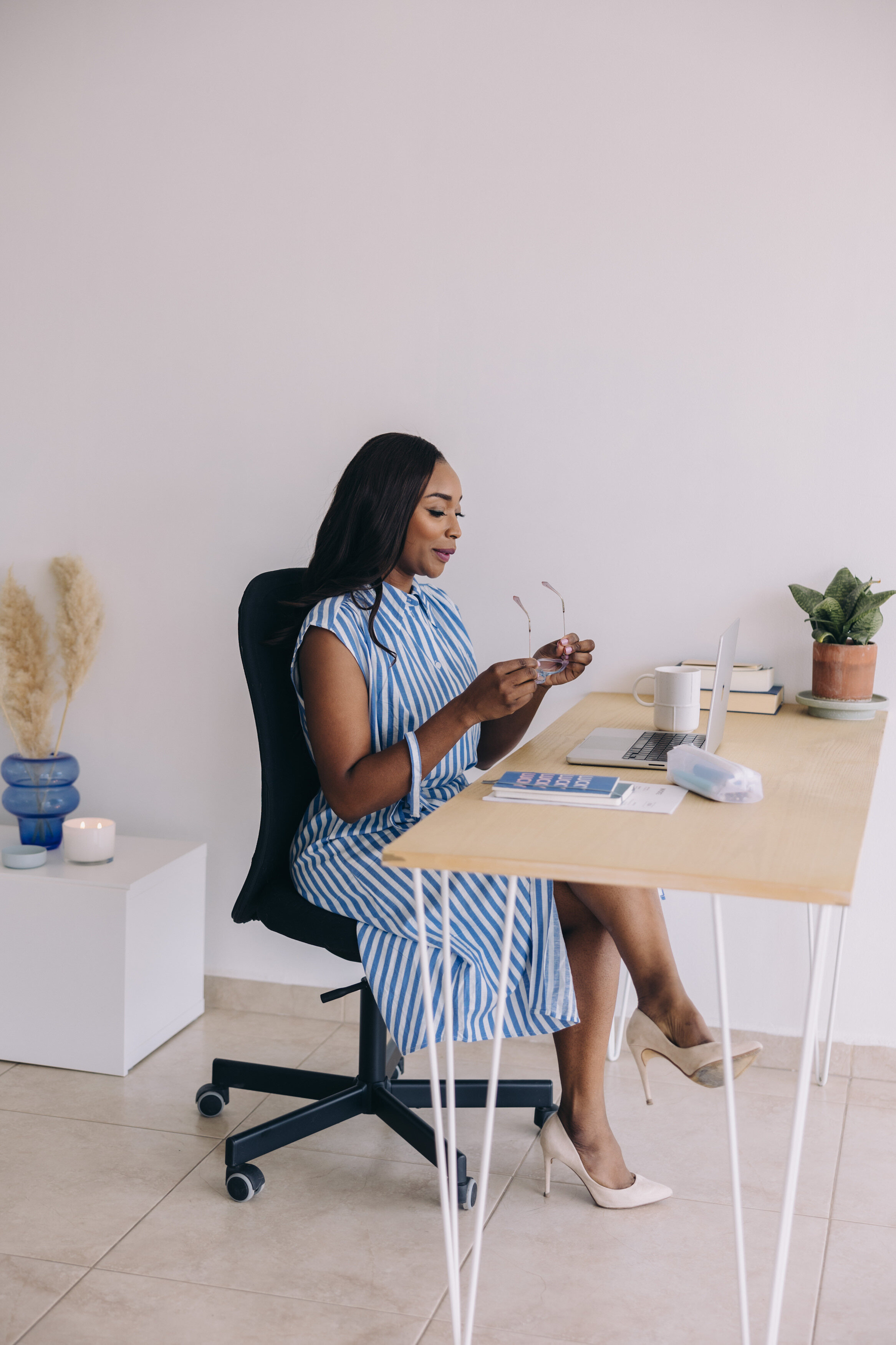 Women's health practitioner at her desk
